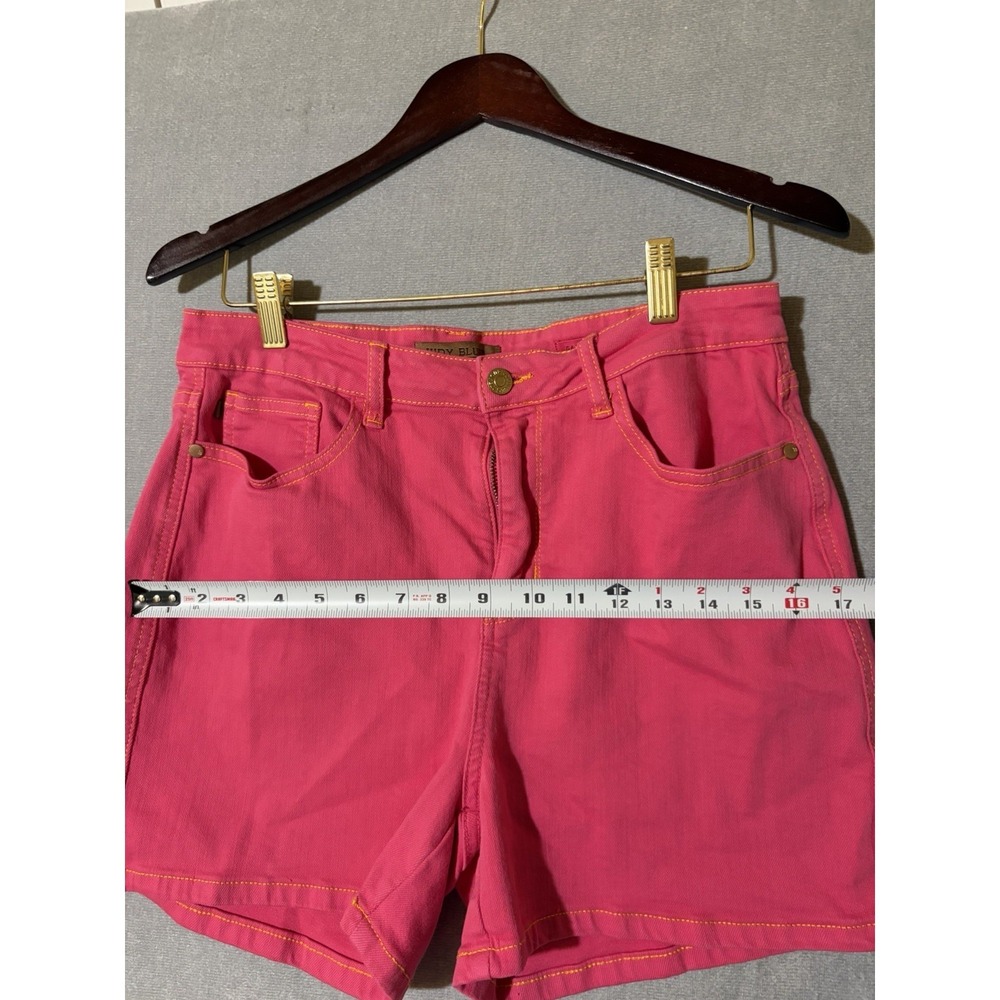 Judy Blue Shorts Womens XL Pink High Rise Denim 5-Pocket Garment Dyed Stretch - Picture 7 of 12